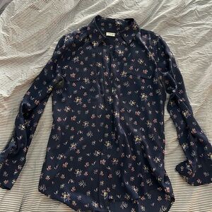Equipment Navy Floral Button Down Shirt
